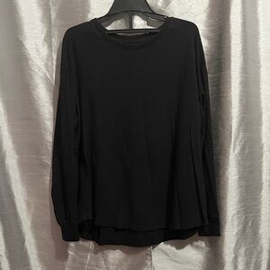 Terra & Sky Black Long Sleeve Women's Top